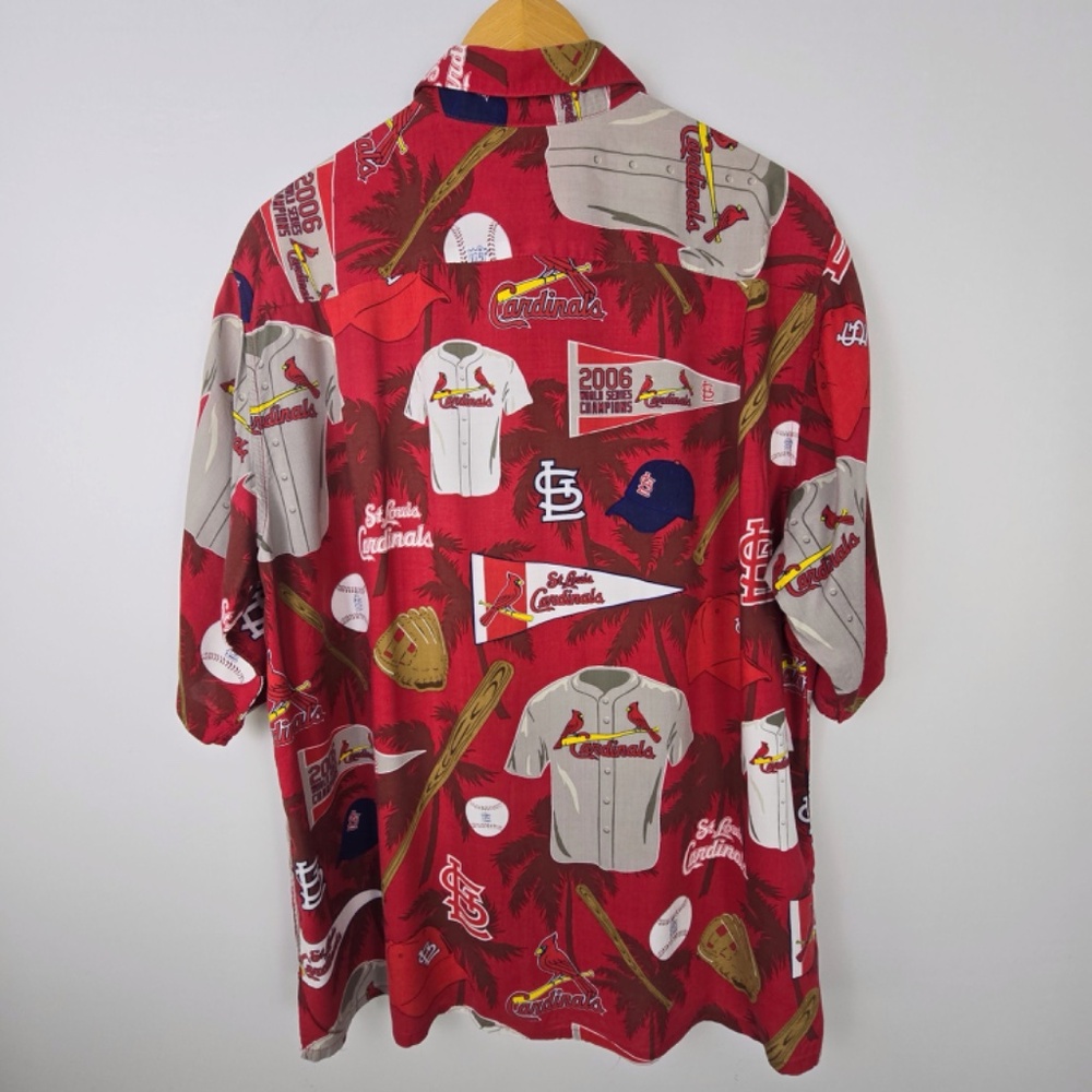 VTG Reyn Spooner St. Louis Cardinals MLB Hawaiian Shirt Rayon Mens M Collector - Picture 4 of 6